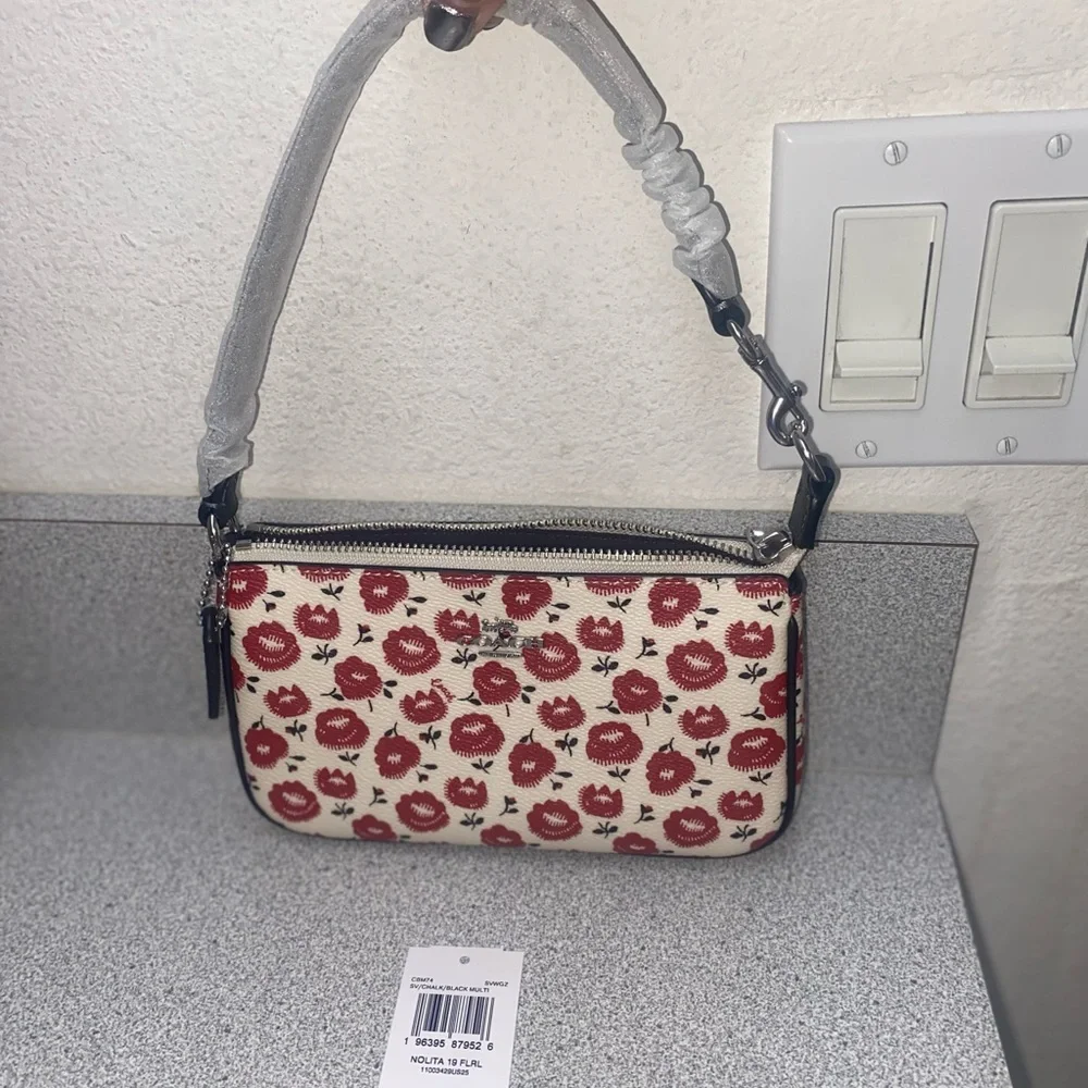 Coach Nolita 19 Floral Chalk/Black Multi Colored Shoulder Bag NWT